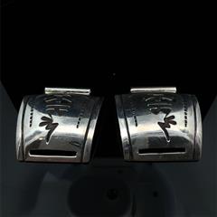 NAVAJO T.BILLY STERLING SILVER WATCH BAND END TIPS 18.8G